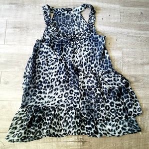 Silk like materialblack leopard Very chic tank top
